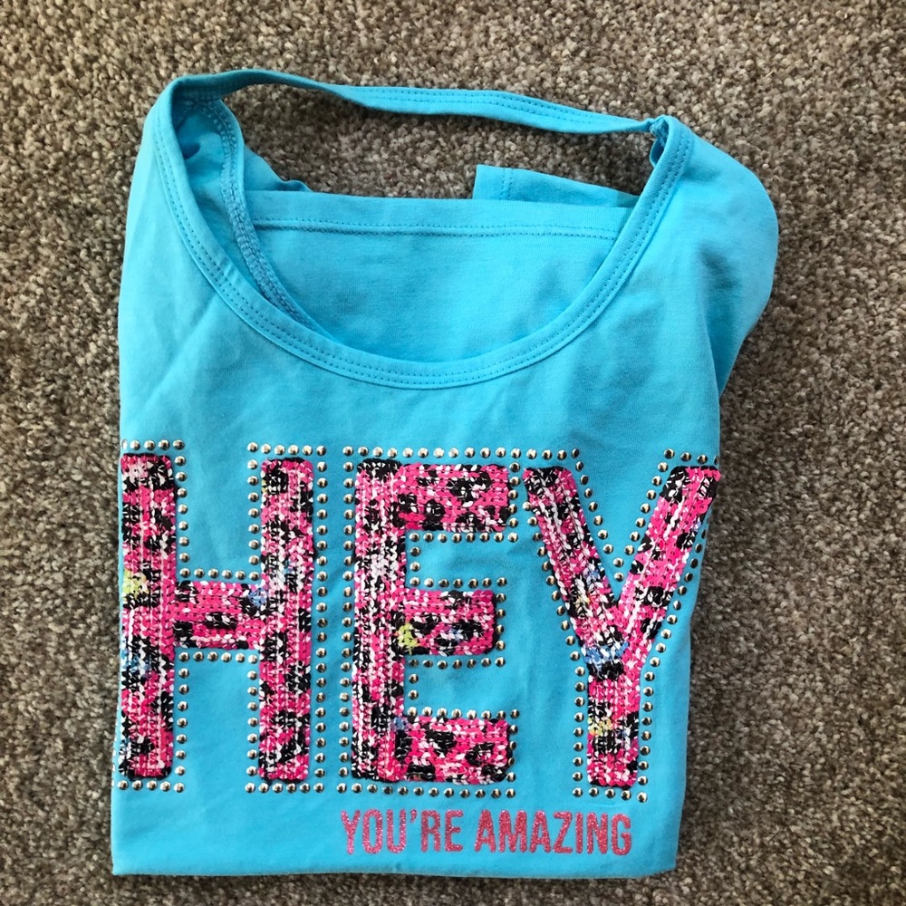 Zelos Blue and Leopard Shirt Sz L